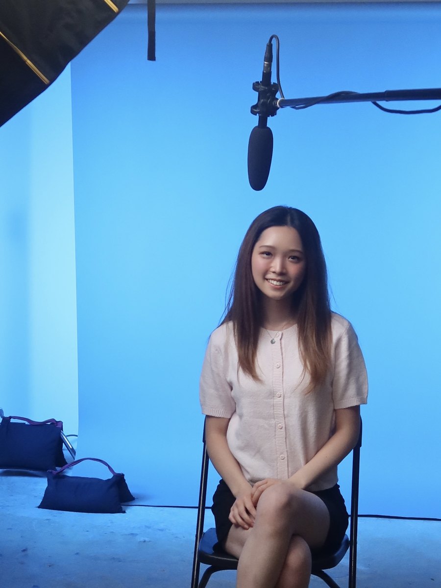 Filming on a studio set